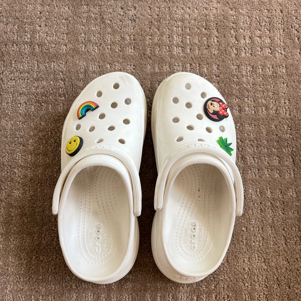 CROCS Platform Slippers with Fun Charms